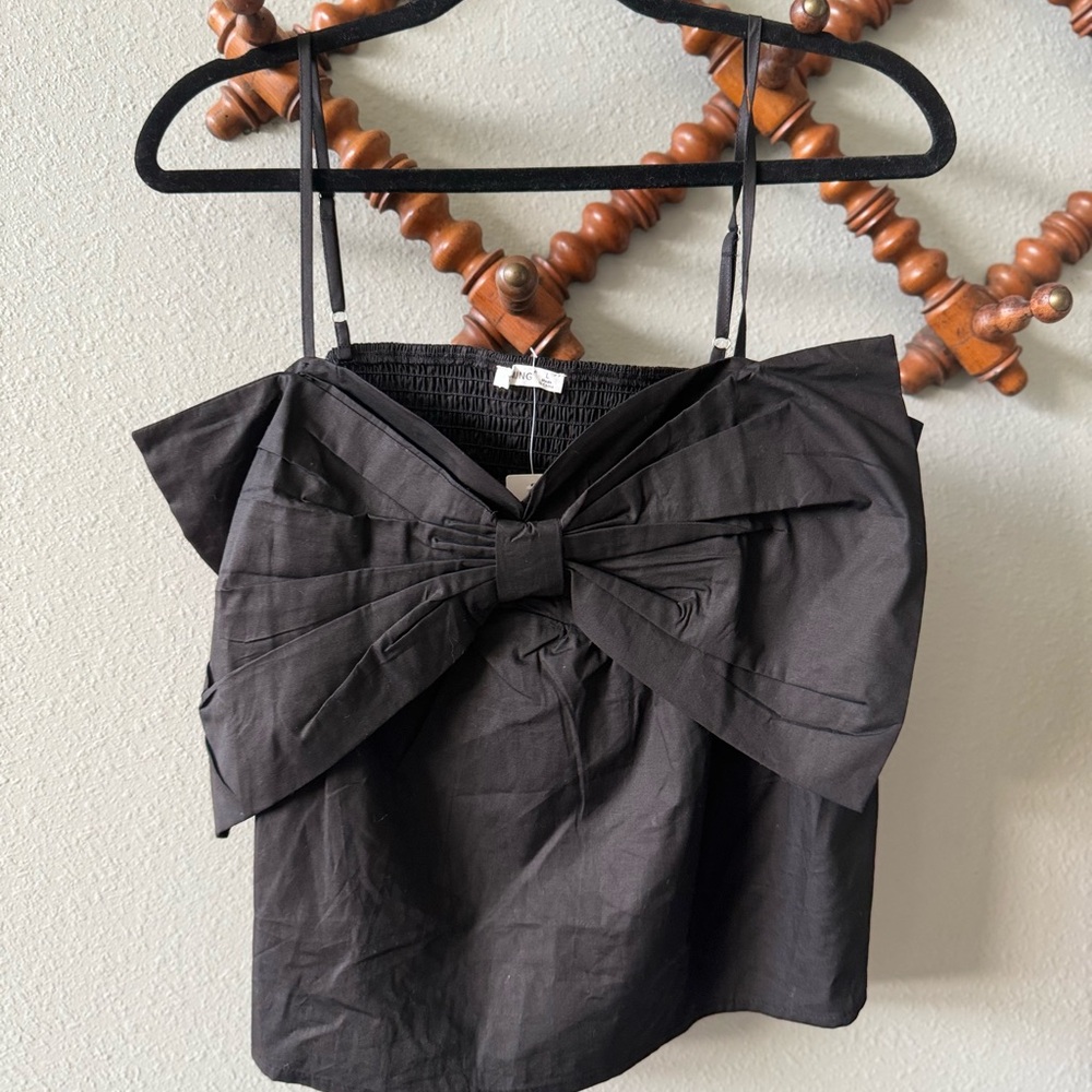 Timing Black Bow Tank Top